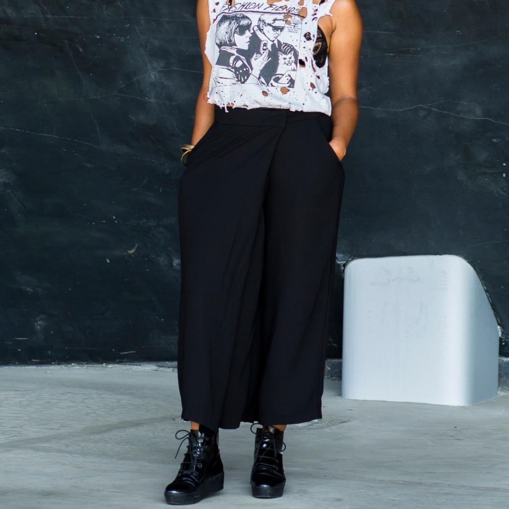 Crop wide leg trouser